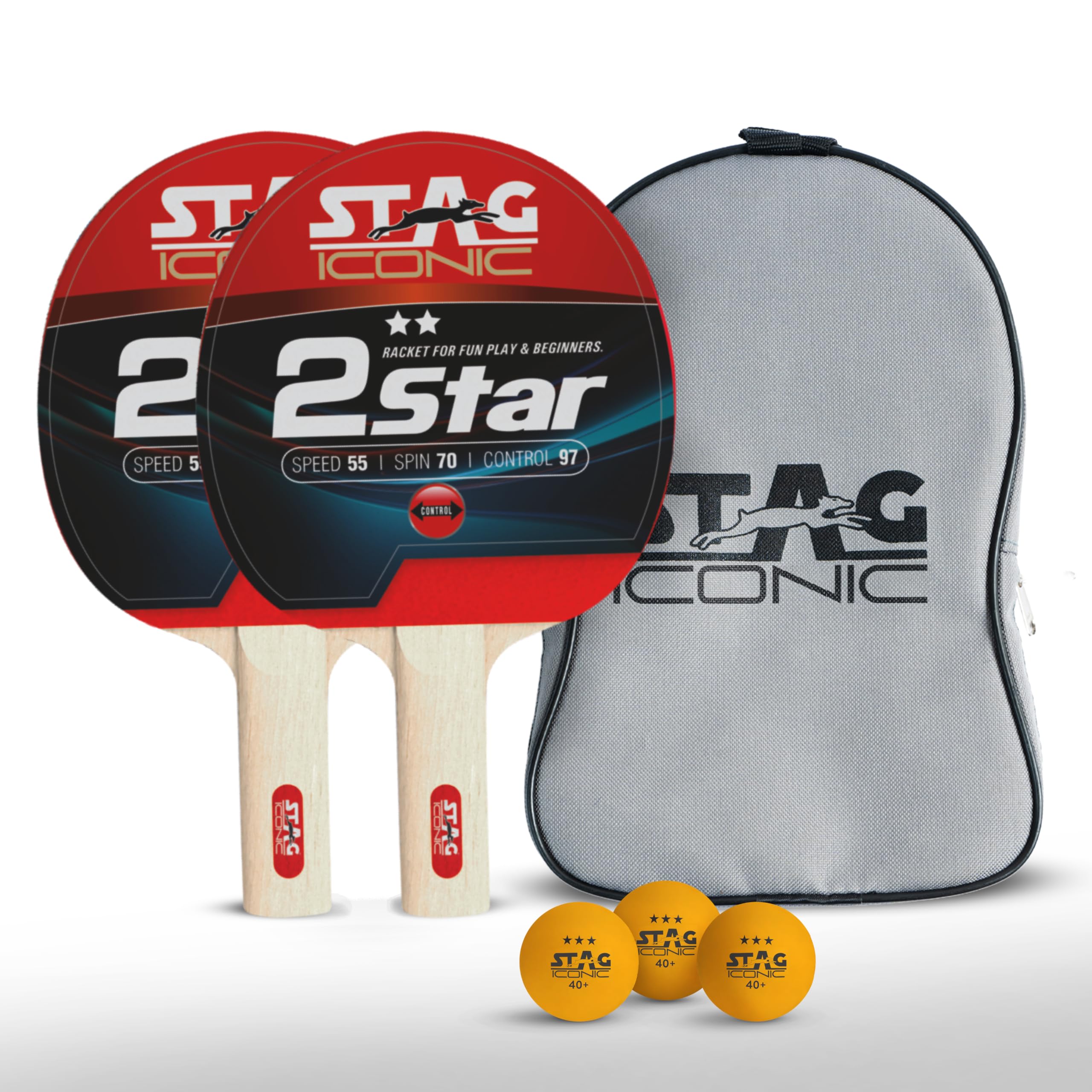 Stag Iconic 2 Star Professional Table Tennis (T.T) Playse - Table Tennis Rackets and T.T Balls Included| All-in-One Ping Pong Paddle Playset-picture-25
