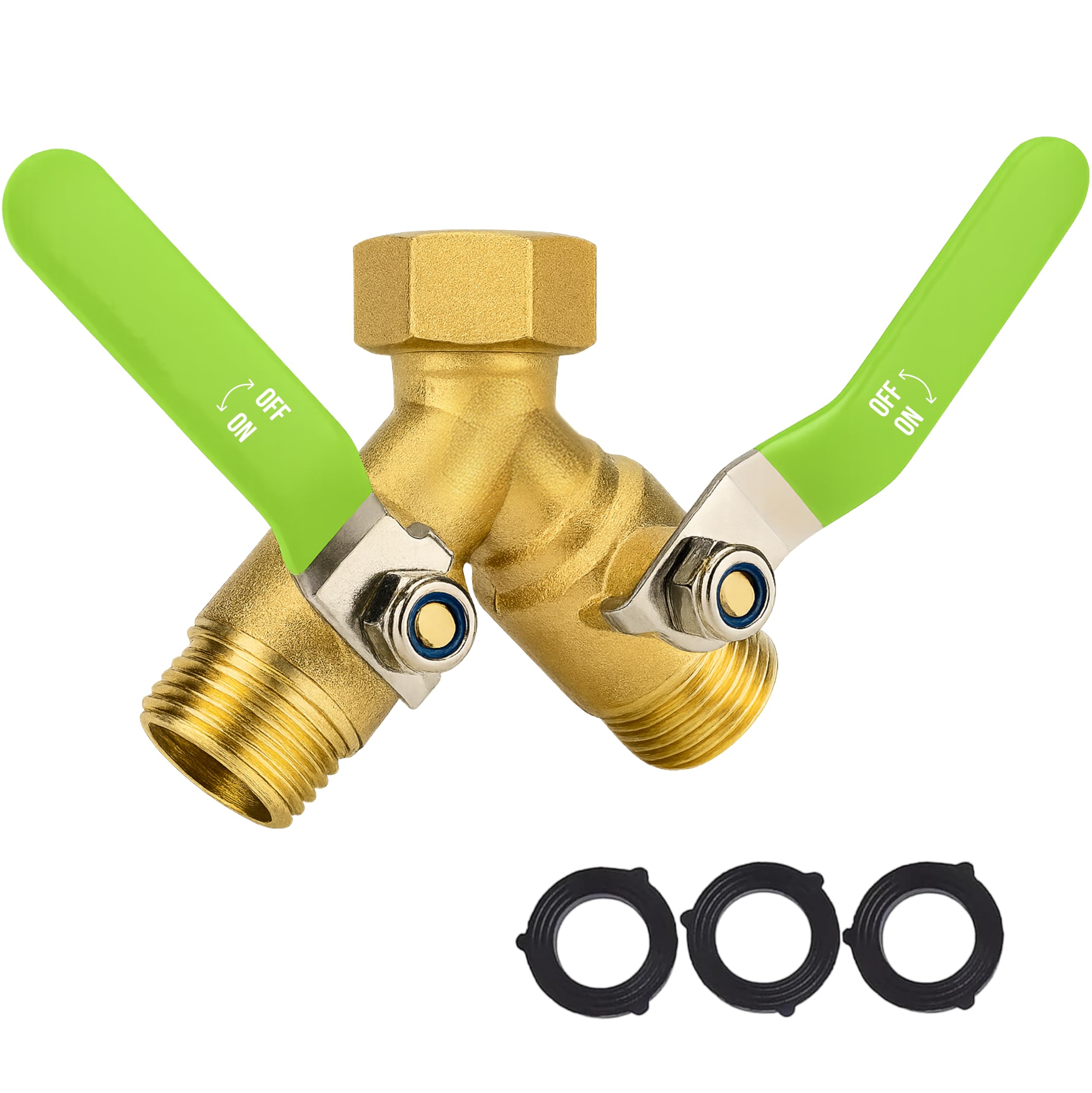 Metal Garden Hose Splitter - 2 Way No Leak -10