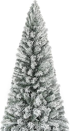 Miniatura 8 de Salzburg - Árbol de Navidad artificial preiluminado esmerilado de 9 pies con 1455 puntas de rama, 500 luces cálidas y soporte de metal, árbol de