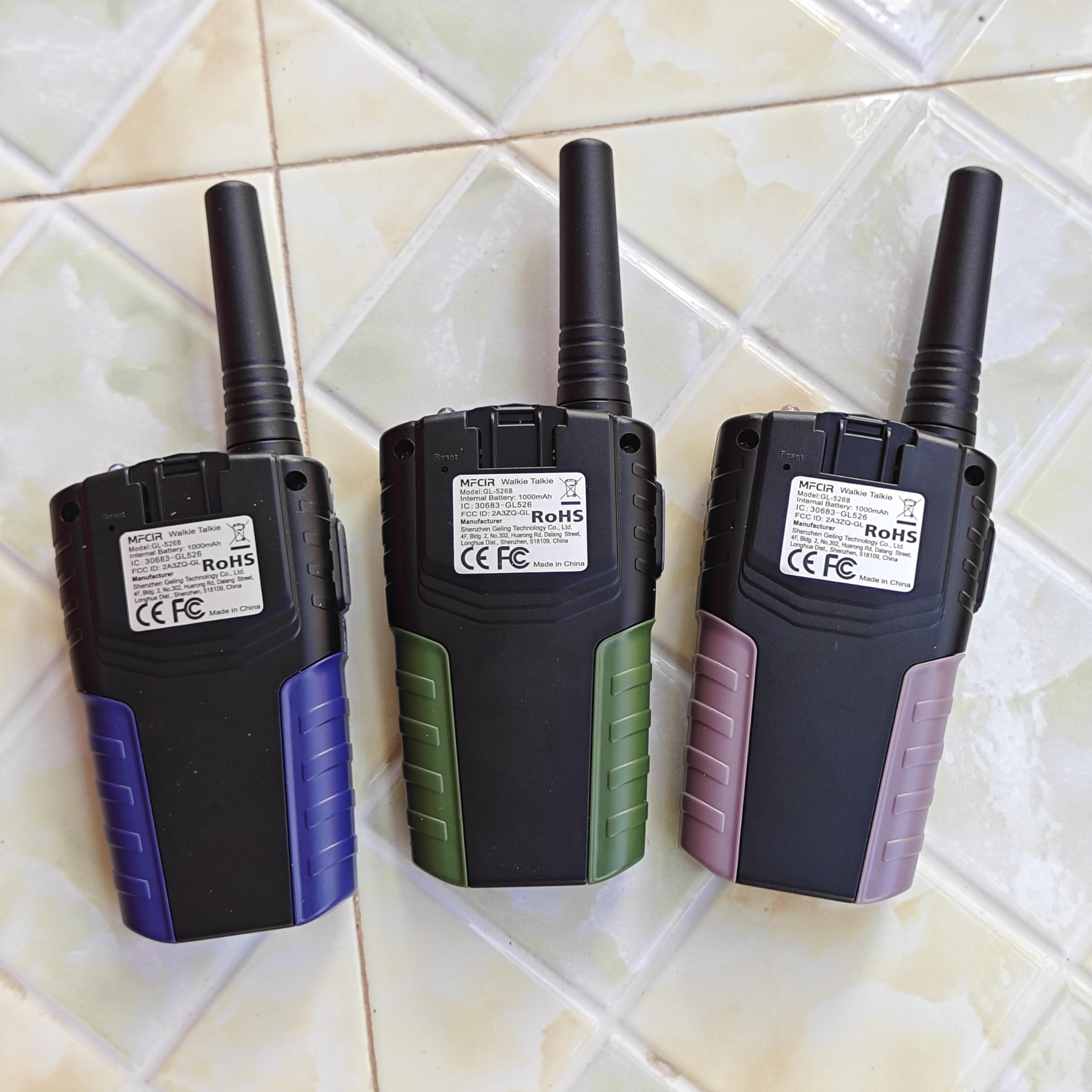 Walkie Talkies de camuflaje recargables para niños, paquete de 3 unidades de largo alcance, trabajo de 48 horas en espera 7D, linterna LED, juegos de campamento al aire libre, juguetes regalos para 7