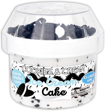 Cookies & Cream Ice-Cream Cake - Ice-Cream Textured Slime - Handmade in USA - Dope Slimes - White/Black