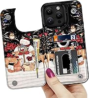 Vista 13 de LETO para iPhone 15 Pro Funda tipo cartera - Tapa tipo folio con patada - Diseños de moda - Tarjetero - Funda protectora para mujeres y niñas - 6.1