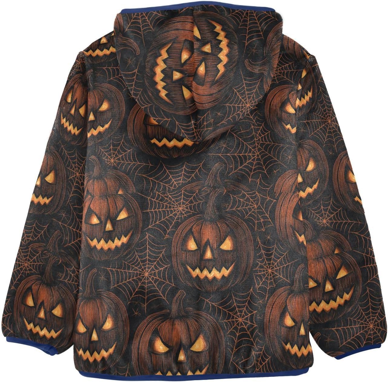 Pumpkins and Webs Fleece Jacket Toddler Boy Children Plush Outerwear Baby Boys Clothes 3T