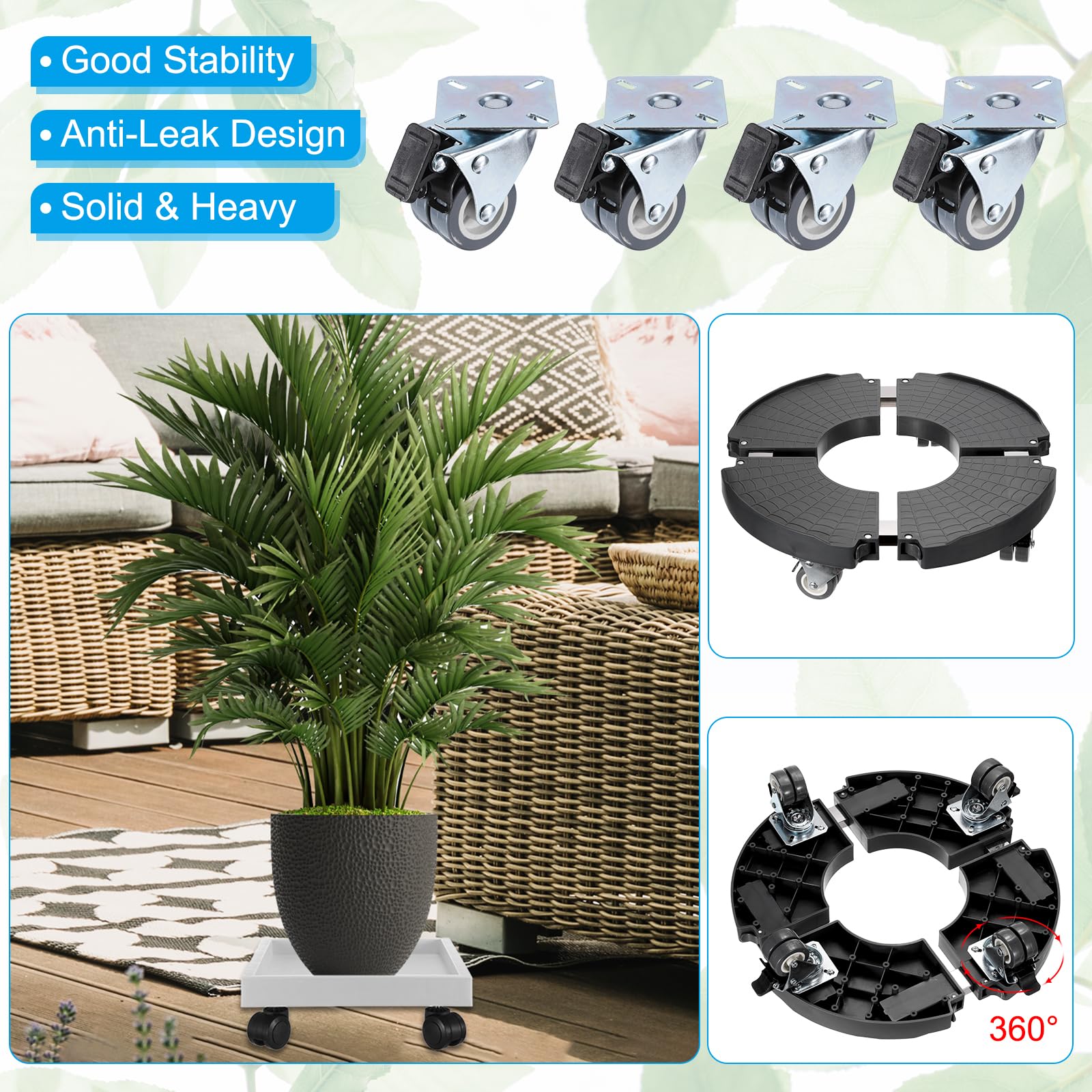PATIKIL Plant Stand with Wheels - Image 3