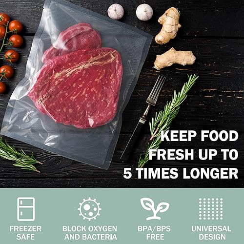 Miniatura 4 de Windyun 300 bolsas selladoras al vacío para alimentos a granel, galones de 11 x 16 pulgadas, cuarto de galón de 8 x 12 pulgadas, pinta de 6 x 10