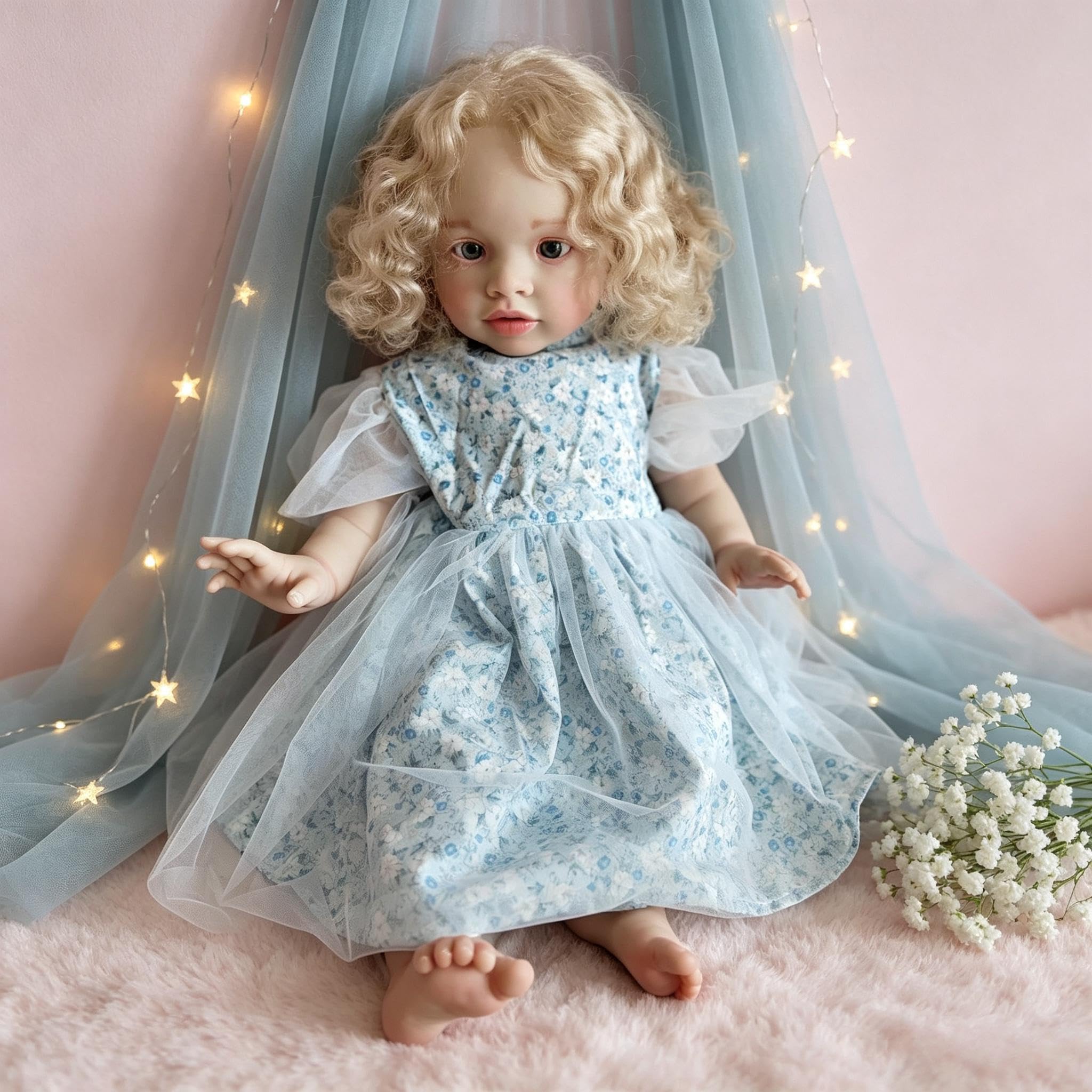 66 cm große Reborn-Kleinkind-Puppen, blondes Mädchen, Pippa, lebensechte Reborn-Babypuppe, realistische Kleinkind-Puppe, weicher Vinyl-Stoffkörper, echtes Leben, Baby-Puppe, Geschenke für