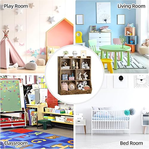 Miniatura 15 de GAOMON Estantería y estantería de tres niveles para niños, armario de almacenamiento de juguetes para almacenamiento de libros y juguetes, estante