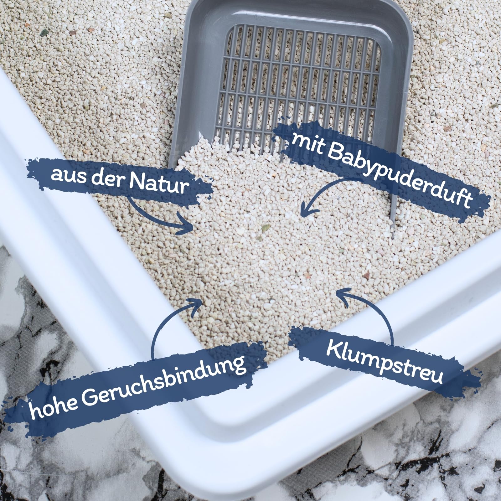 Lyra Pet® 30 Liter (2 x 15 L) White Cat® Katzenstreu Bentonit Babypuderduft | Klumpstreu mit Babypuder Duft - 350 % Saugkraft - Naturprodukt - Stark Klumpend - Neutralisiert Gerüche - Staubarm