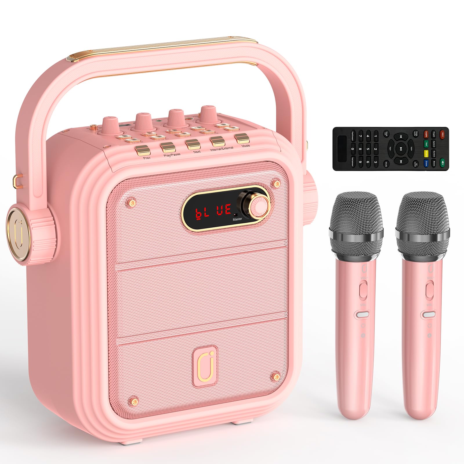JYX Macchina per karaoke con microfono cablato,Armadio altoparlante Bluetooth alimentato con luci per feste,Ingresso USB di supporto del sistema PA portatile,Eventi interni/esterni