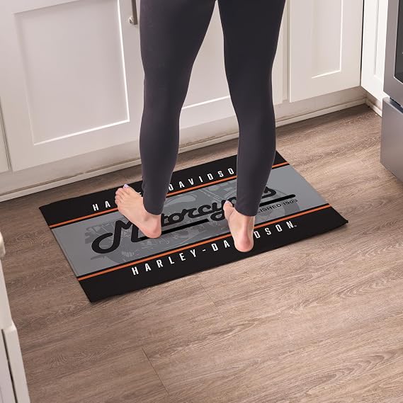 Northwest Harley-Davidson Washable Area Rug, Vintage Stripes, 20 x 32 in
