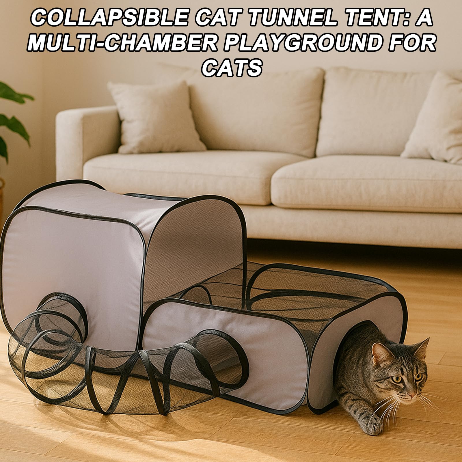 Cat Pen Indoor, Dog Tunnel Play Pen Cat Enclosure Outdoors, Puppy Enclosures Kitten Playpen Playpens Indoors - Image 3