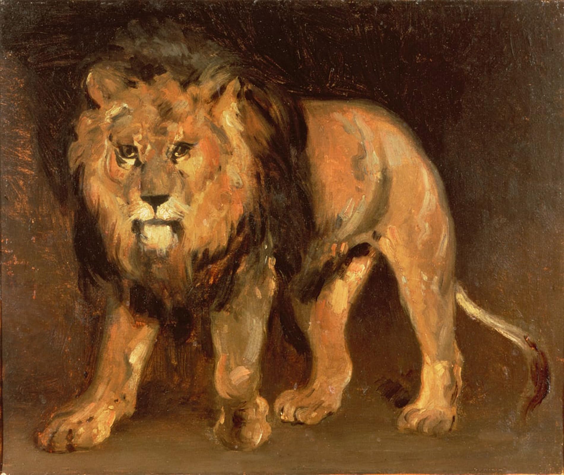 SERENDIPITP Vintage Picture Print on Canvas Wall Art Poster Walking Lion by Theodore Gericault Artwork Print Poster for Wall Decor 60x90cm