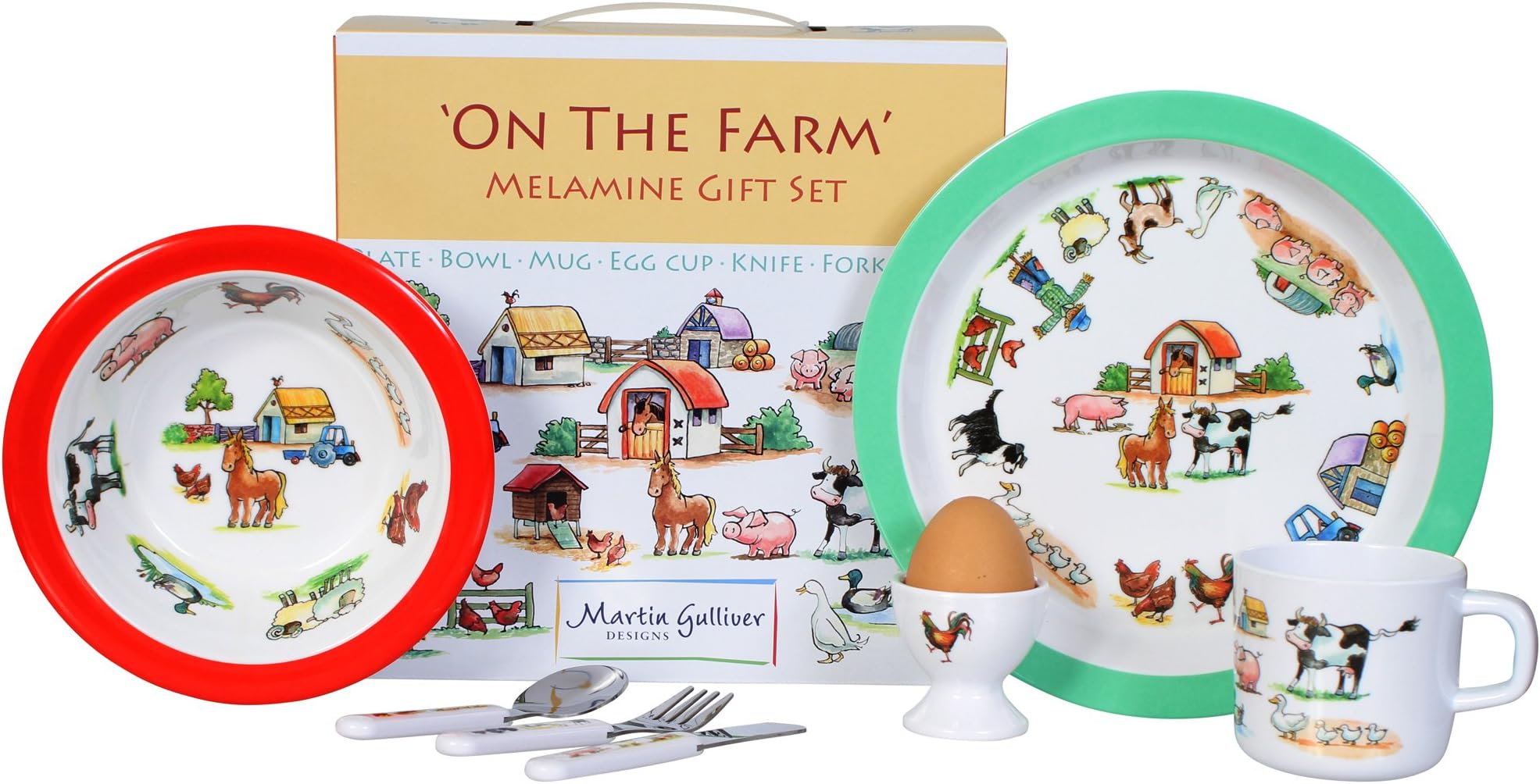 On The Farm 7 Piece Melamine Gift Set