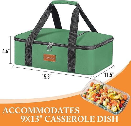 Miniatura 32 de Cazuela aislada de dos pisos para alimentos calientes o fríos, bolsa calentadora de alimentos para fiestas de comida, pícnic, comidas al aire libre