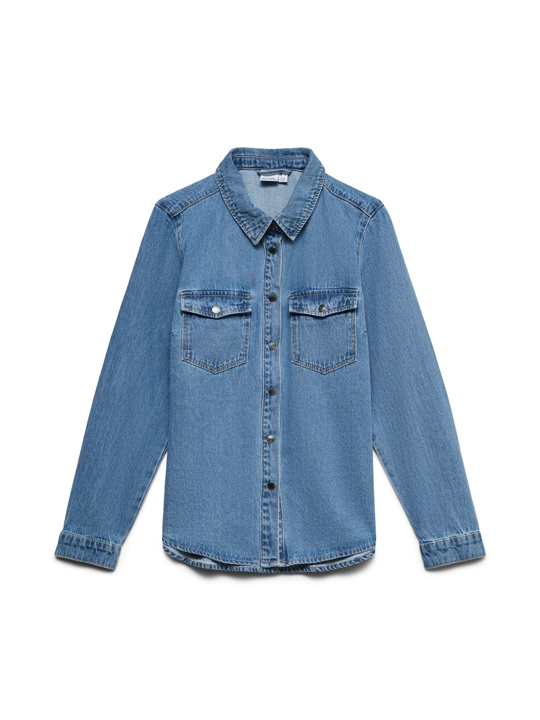 Vero Moda Female Denim Shirt VMJENNIE Denim Shirt, Medium Blue (Medium Blue Denim), XL
