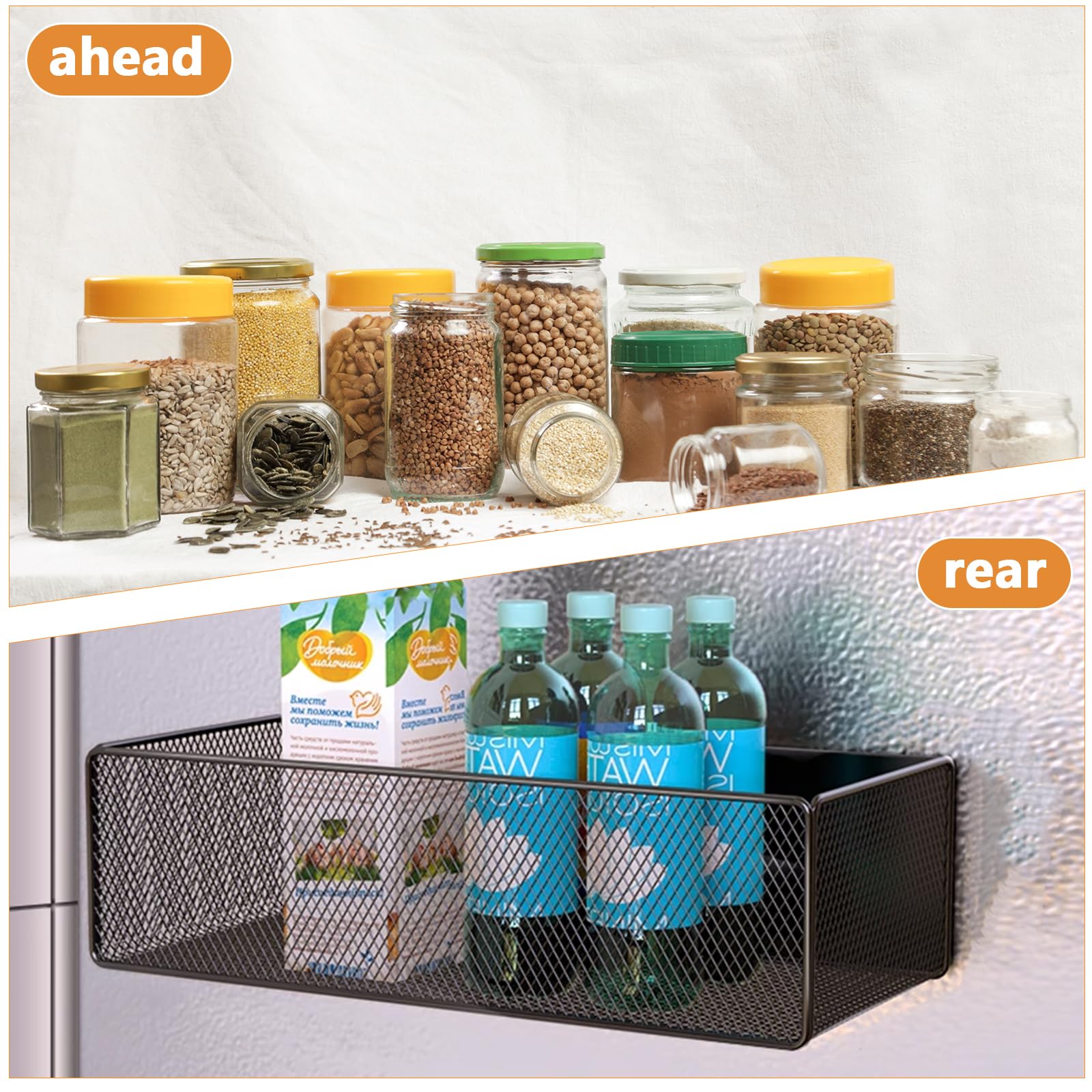 Mensola Per Frigorifero, 2 Pezzi Porta Spezie Magnetico Mensola Magnetica Per Frigorifero Organizzatore Per Frigorifero Salvaspazio Per Cucina Bianco 91676416