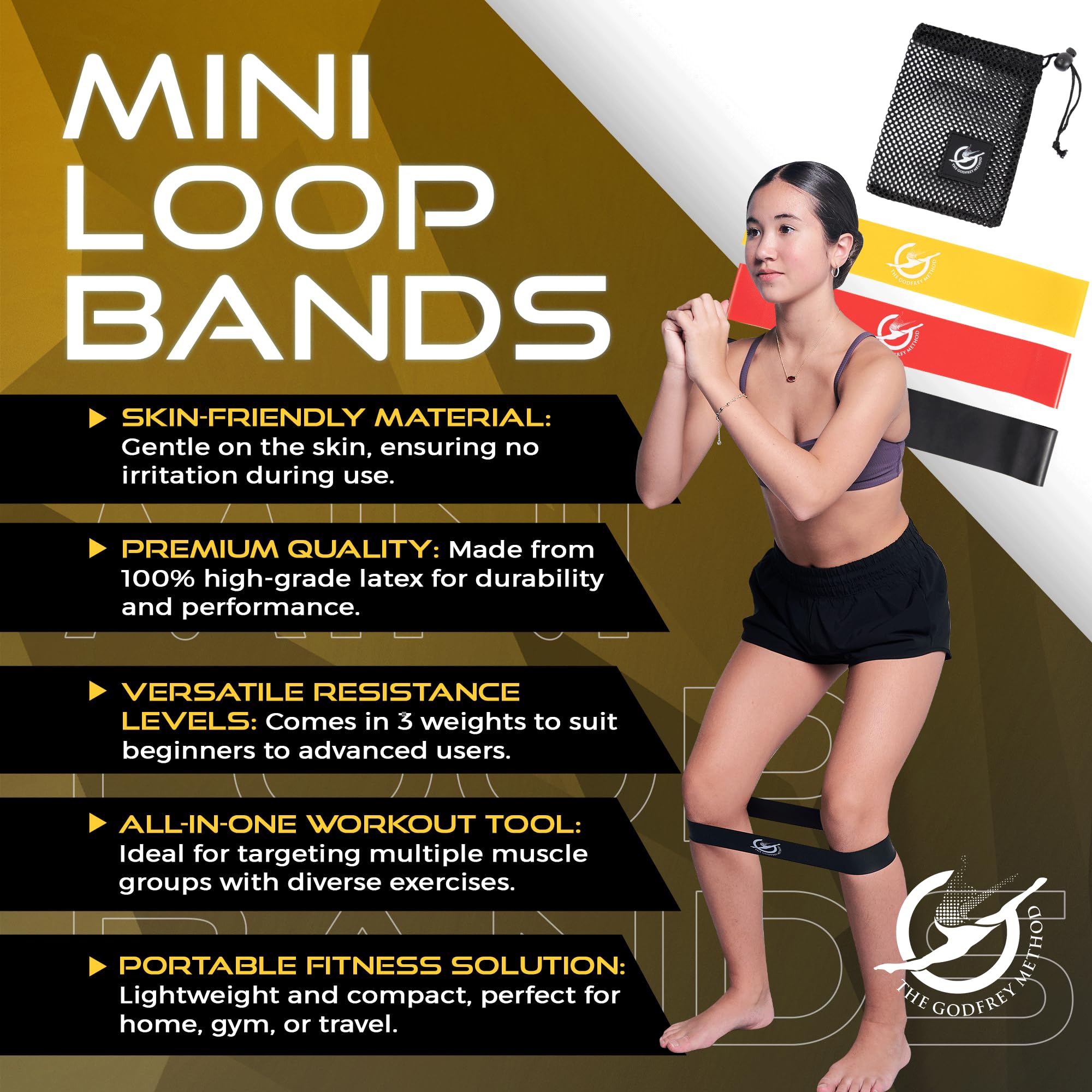 Reebok Resistance Tube (Heavy Resistance, Black), Full Body Workout, Warm-Up & Strength Training Resistance Bands with Handles, Non-Slip Stretch Bands for Exercise, Fitness Bands for Men & Women