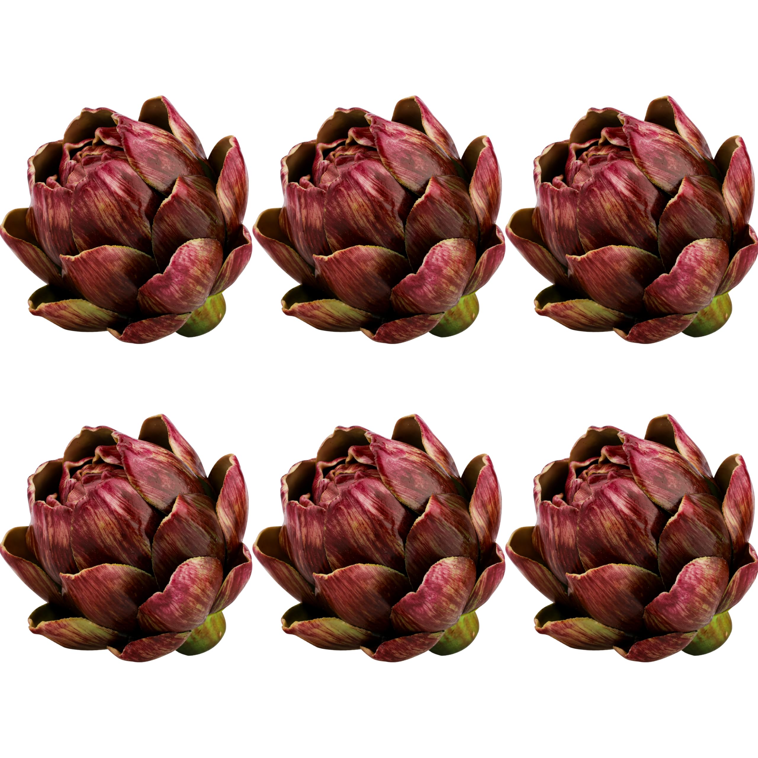 Meiwlong 6pcs Small Red Artificial Artichokes,Fake Fruit for Decoration,Realistic Faux Artichoke Decor