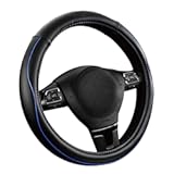 Skechers Memory Foam Steering Wheel Cover,Piping Microfiber Leather Steering Wheel Cover Sporty Universal Fit 14" 1/2-15" Car Wheel Protector for Men Women Fit Suvs,Vans,Sedans,Car,Trucks,Blue