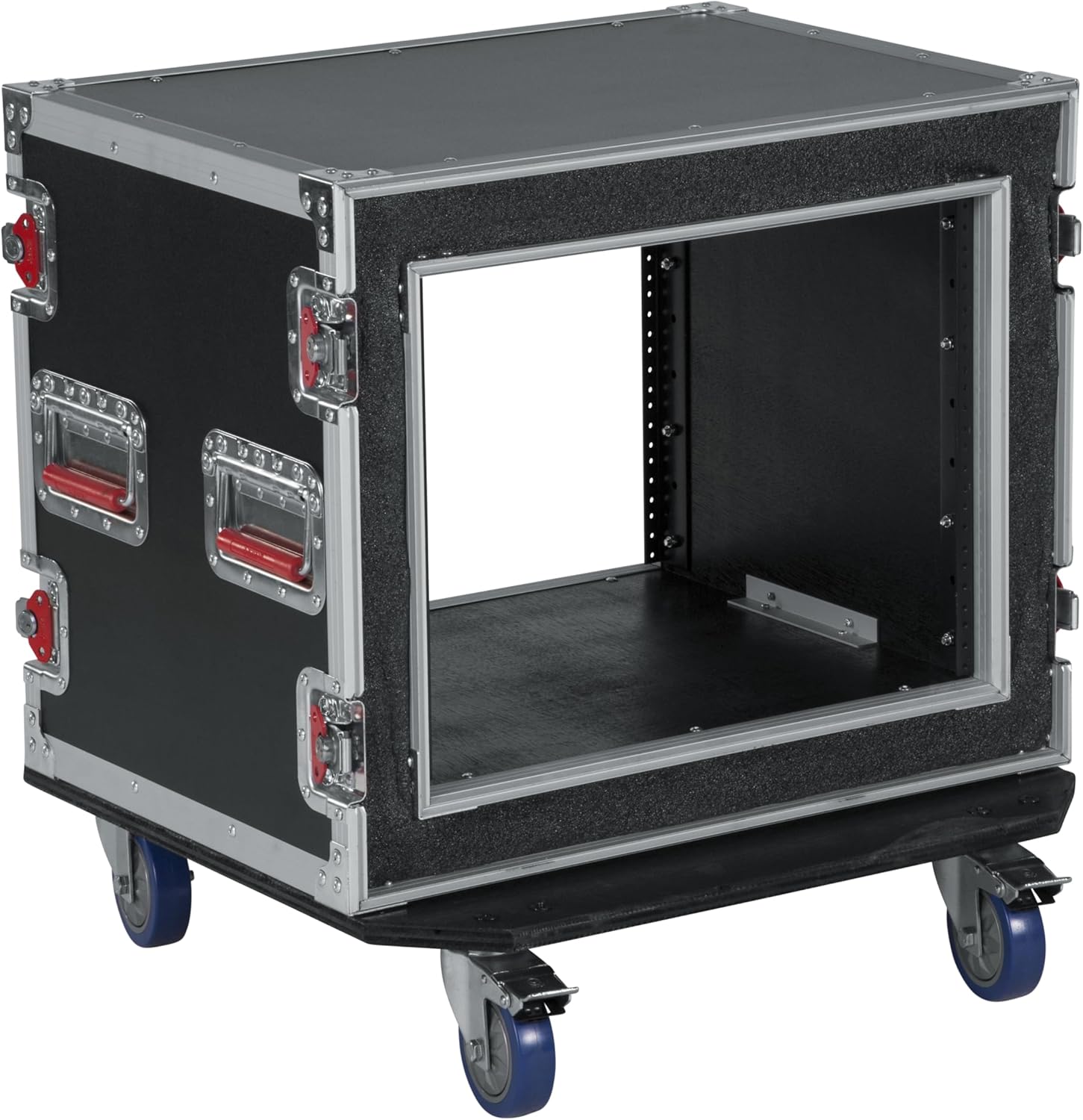 Gator Cases G-TOUR Road Ready Shock Rack Case with Heavy Duty Casters and Tour Grade Hardware; 17" Rackable Depth, 8U (G-TOUR SHK8 CAS)