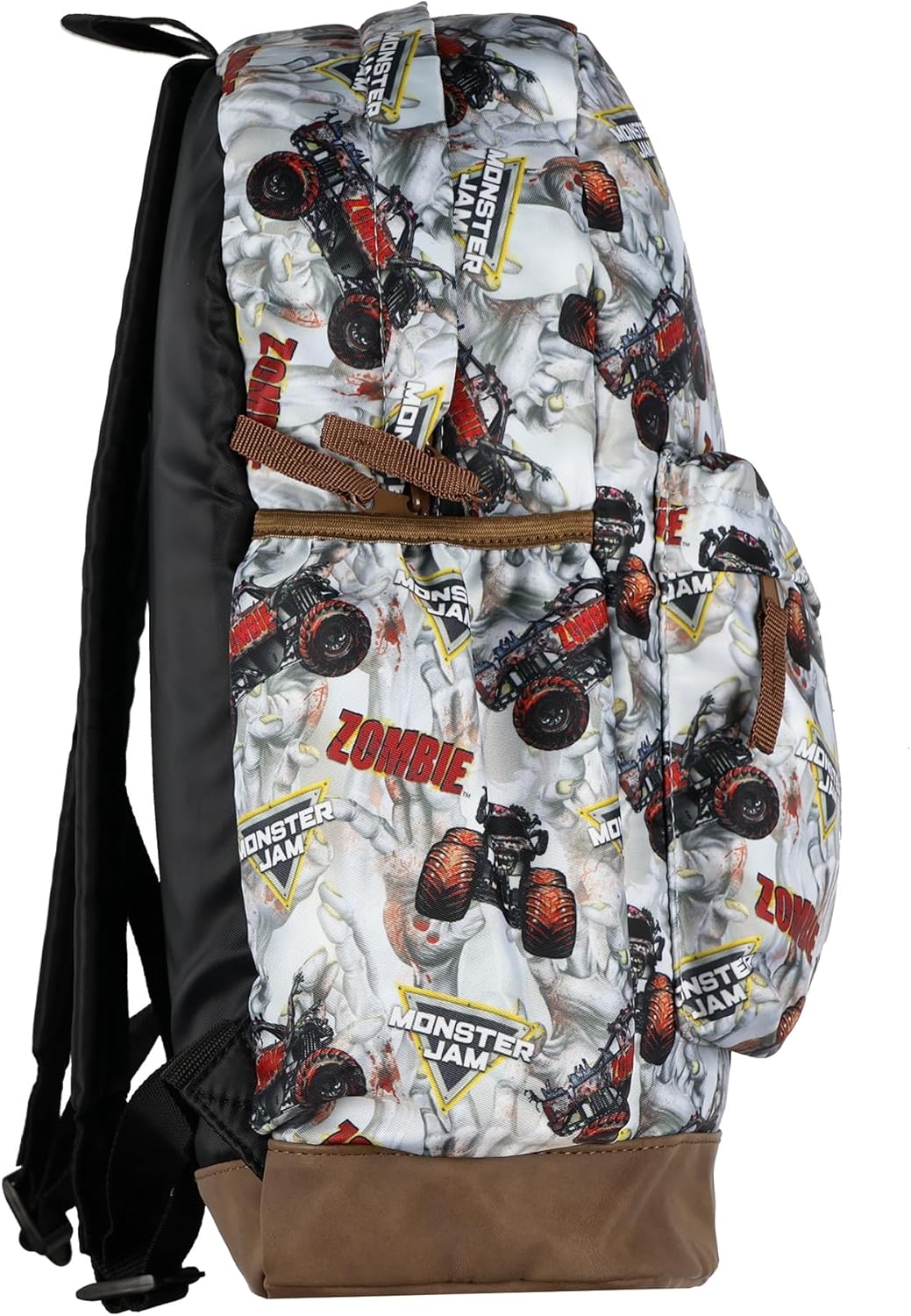 INTIMO Monster Jam Zombie Backpack All Over Design 16" Book Bag School Tech Sleeve