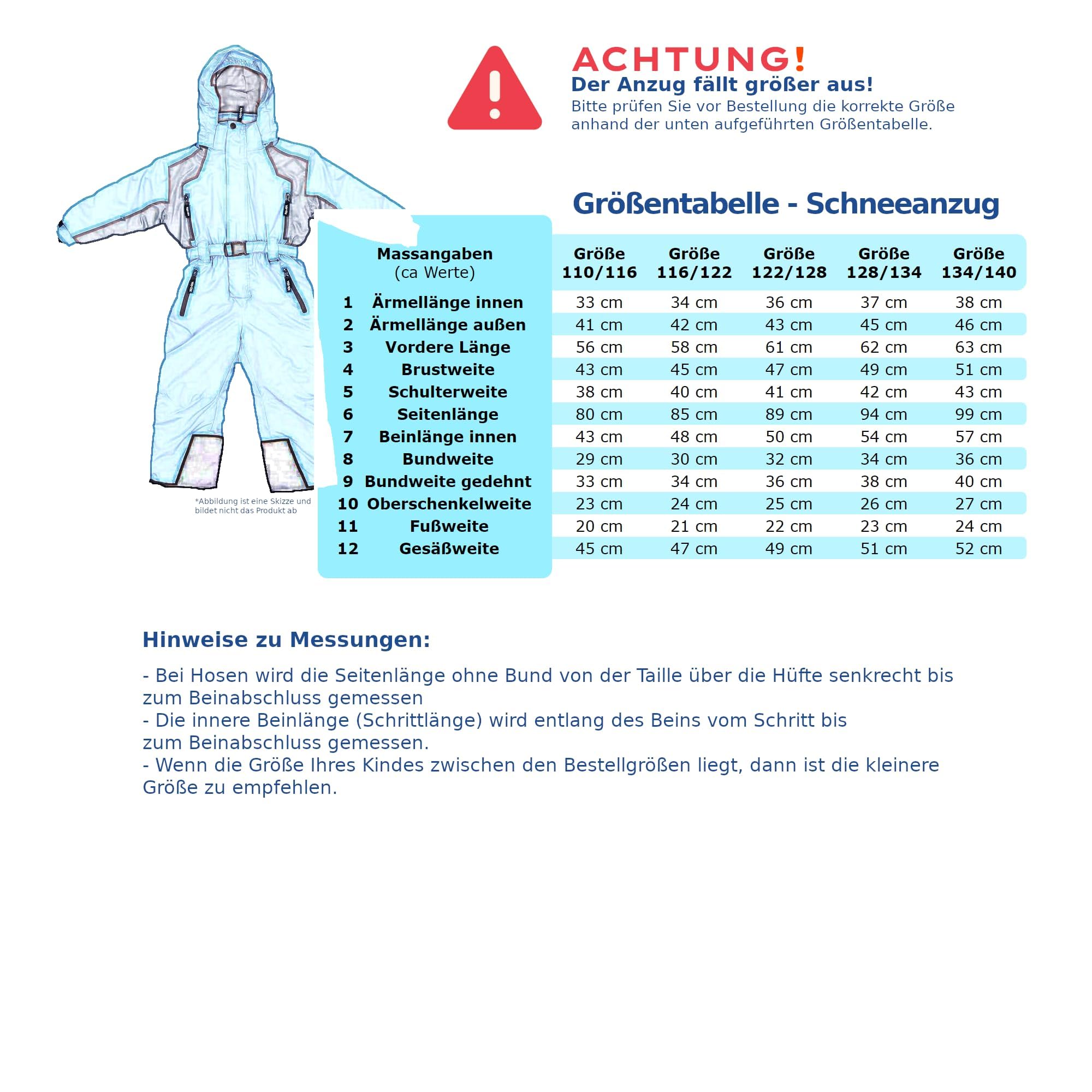 Kinder Ski- & Schneeanzug mit abnehmbarer Kapuze, wind- & wasserdicht, 10.000 mm Wassersäule, Jungen & Mädchen