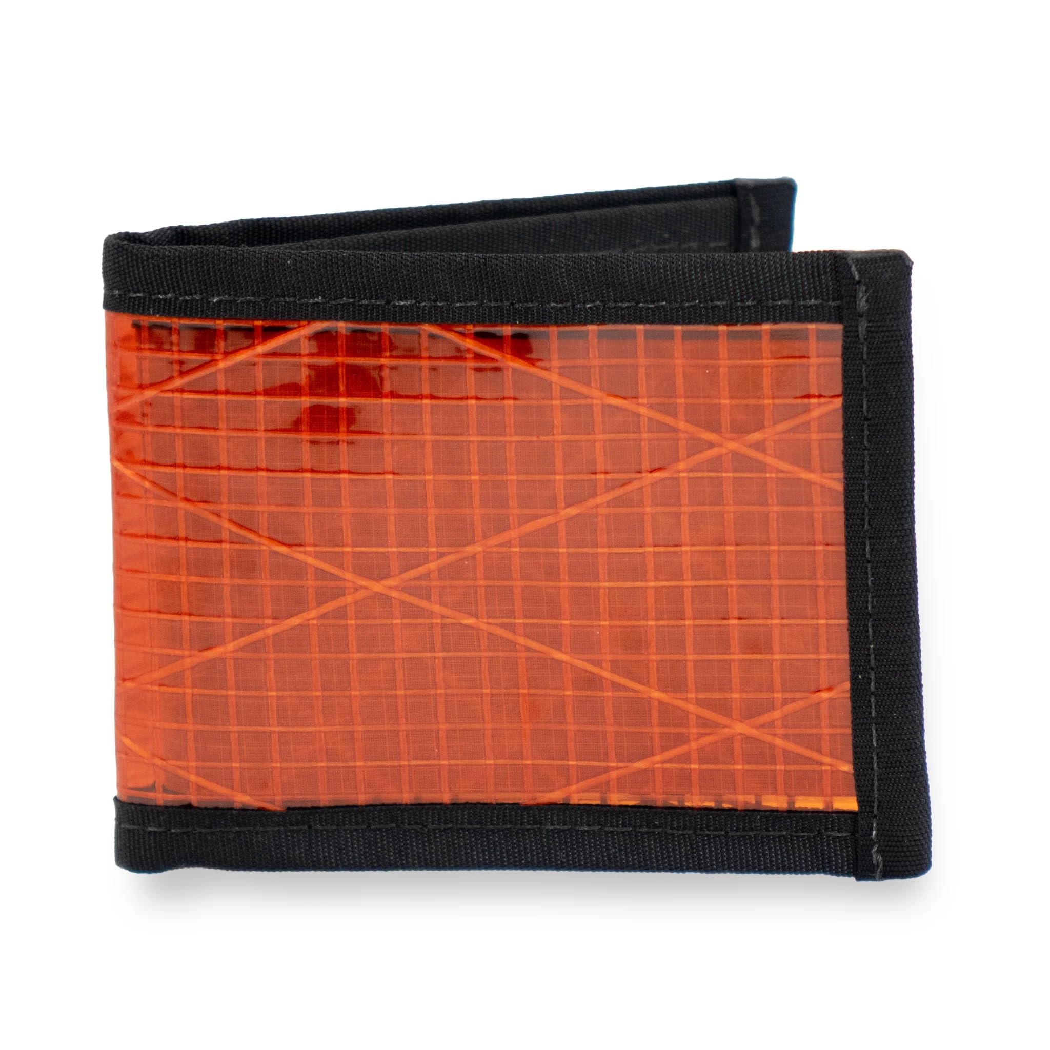 Flowfold Vanguard Recycled Sailcloth Bifold Wallet | Slim and Durable with Cash pocket, Two Hidden Card Pockets and Two ID Windows | Holds 10-12 Cards | Minimalist Wallet Made in USA | Rust Sailcloth