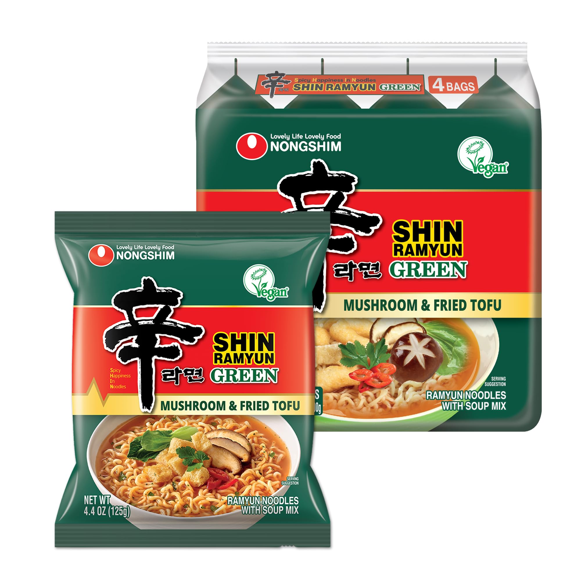 Amazon.com: Nongshim Shin Ramyun Green Noodles, Vegan Spicy Korean