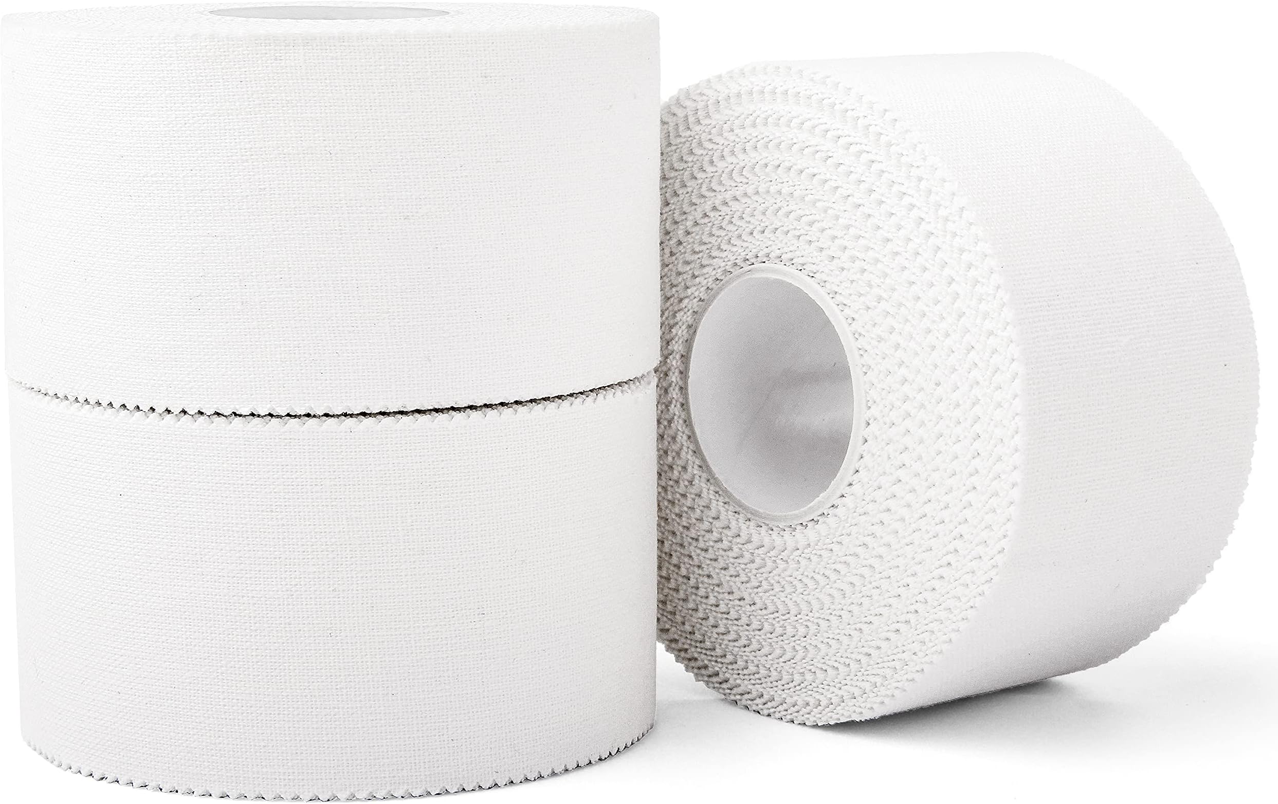 iFwevs (3 Pack) White Athletic Sports Tape, Very Strong Easy Tear No Sticky Residue Tape for Athlete & Sport Trainers & First Aid Injury Wrap,Suitable for Bats,Tennis,Gymnastics & Boxing（1.5in X 35ft）
