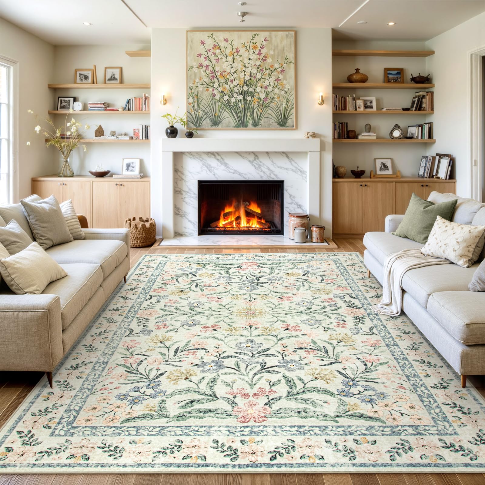 Wonnitar 10x14 Floral Boho Rug