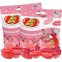 Sour Pucker Lips Valentines Day Gummies, Strawberry, Watermelon, and Cherry Flavored Pink and Red Chewy Lip Candy, 2.8 Ounces, Pack of 2 (Pucker Lips)