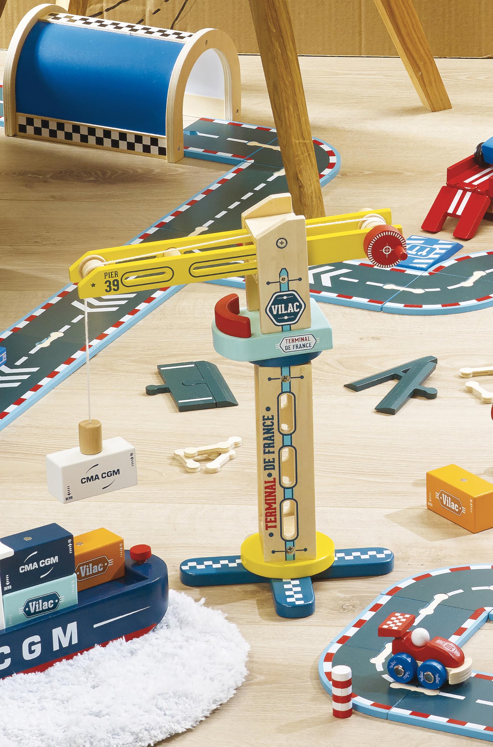 Vilac - Grue de Docker Vilacity 30 cm - Enfants 3 Ans+