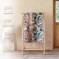 Vista 94 de Cobija para cama de estilo bohemio, 100 % algodón, ultra suave, edredón rústico, cobija de otoño, estampado floral, decoración de granja, cobija
