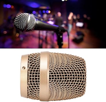 Microphone Grille Head, Grille Mic Replacement Head Steel Mesh Microphone Grille Head for 780 790 for M3 M5 Gold