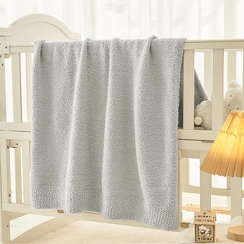Vista 129 de CYMULA Manta de punto para sofá, color gris oscuro, súper suave, ligera, esponjosa, acogedora, para sofá cama, 50 x 60 pulgadas