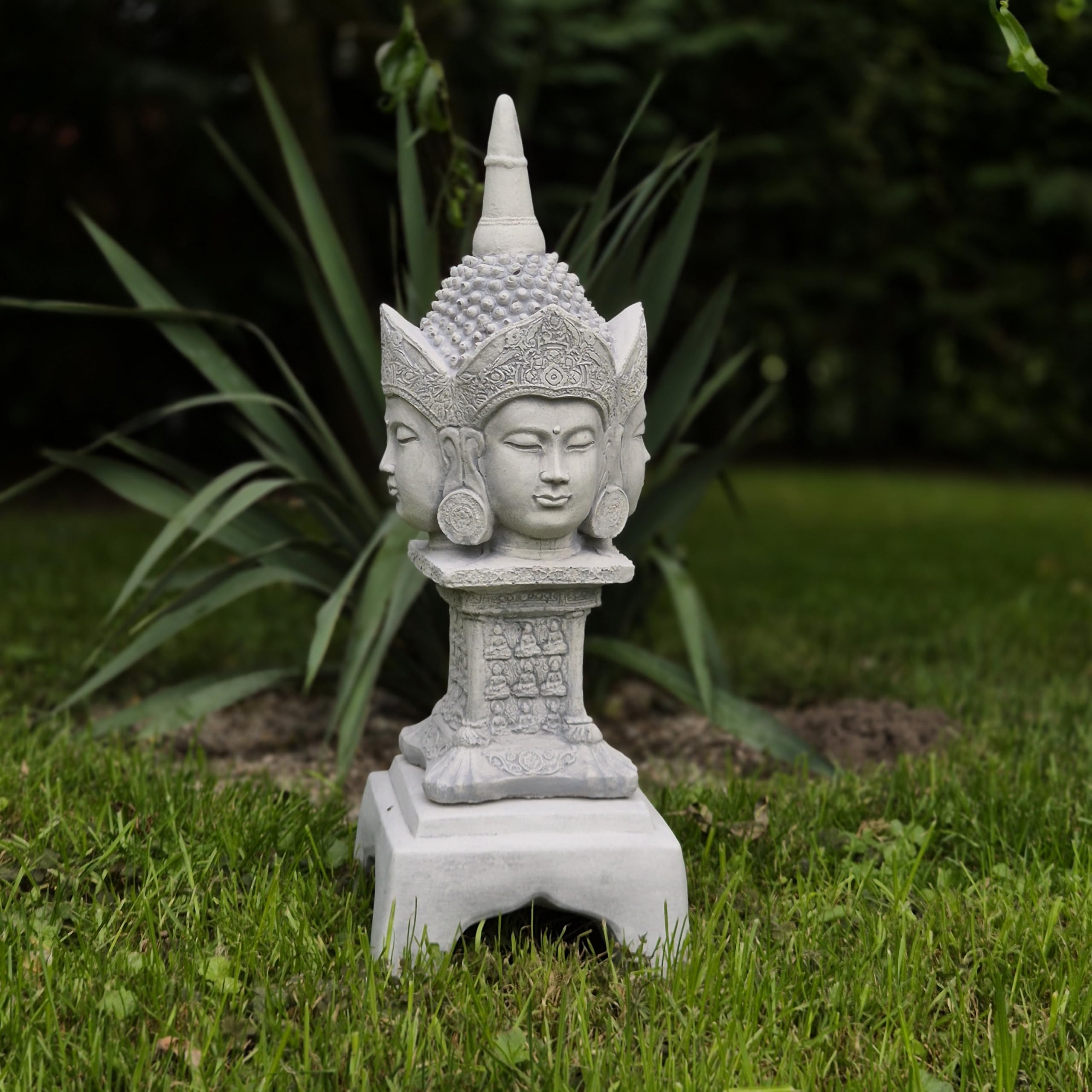 FABRIQ Buddha a quattro facce, 37 cm, 5 kg, resistente alle intemperie, Zen & Feng Shui, statuetta da giardino