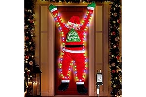 Enhon 5.6FT Christmas Life Size Animated Santa and Mrs Claus Suit with Light String