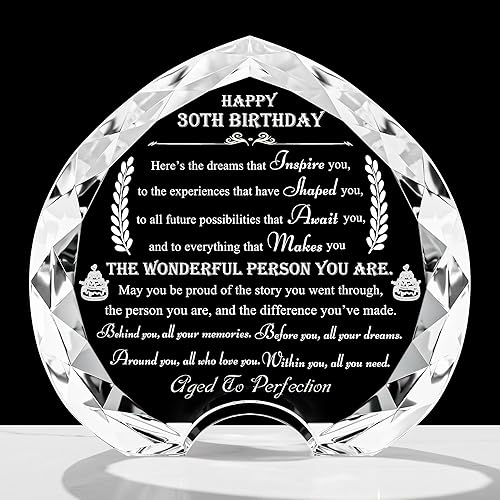 Miniatura 11 de Movdyka Regalos de 80 cumpleaños para mujeres y hombres – Regalos de corazón de cristal personalizados 1965 regalo de 80 años para ella él – Ideas