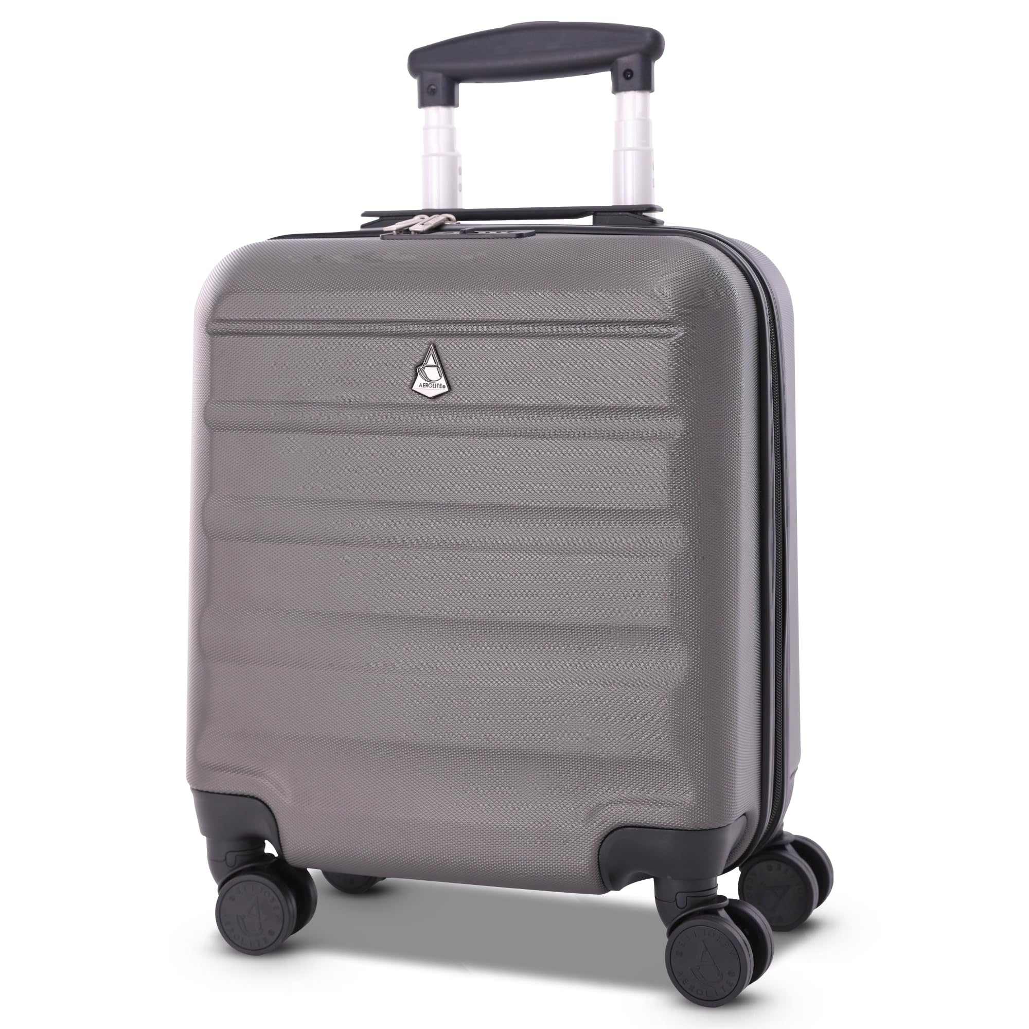 Aerolite45x36x20cm Easyjet Maximum Size 8 Wheel ABS Hard Shell Carry On Hand Cabin Luggage Underseat Flight Travel Bag Spinner Suitcase 45x36x20 with TSA Lock (Charcoal Grey)