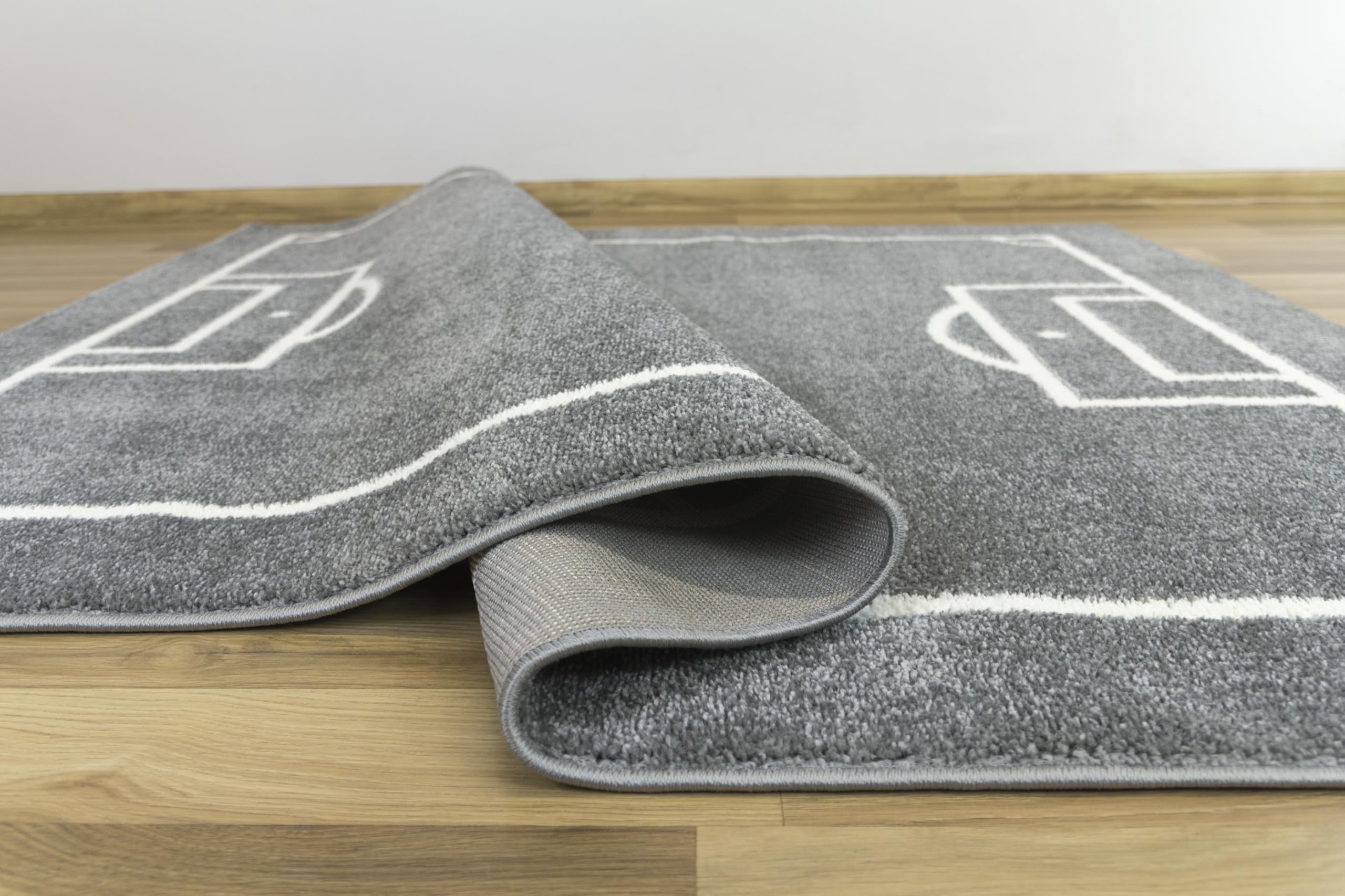 Lima rechteckig Grau Kids Carpet Feld, Fußball 140x190 cm, Kinderzimmer, Kurzflor Teppiche Jungen, Spielteppich Kinder Babyzimmer Tepich, Teppich Schlafzimmer,Teppiche Gegend, Wohnzimmerteppich