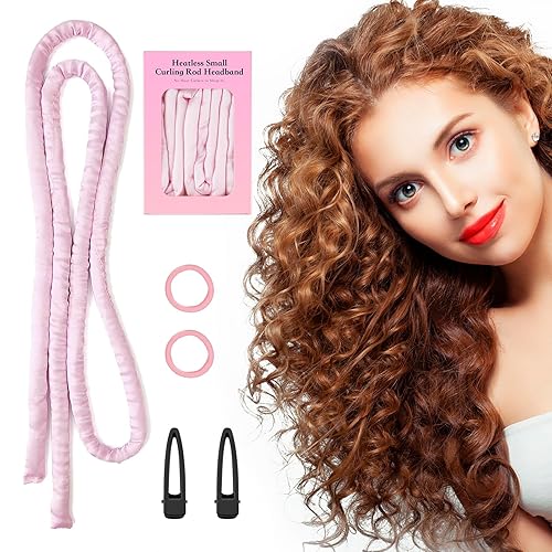 Diadema pequeña sin calor, mejorada de 60 pulgadas, extra larga durante la noche, rizadores de pelo suaves para dormir en rodillos de pelo, sin