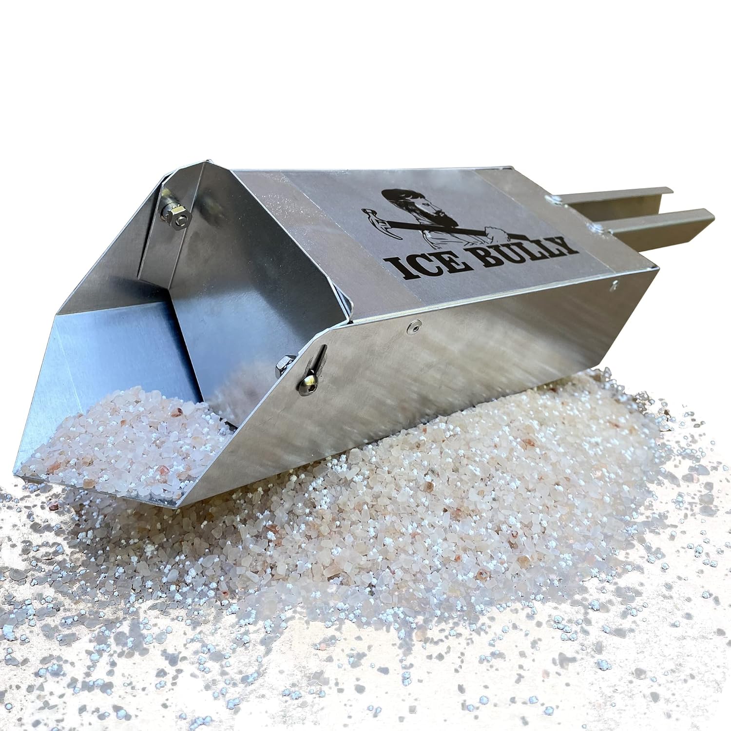 Handheld Spreader for Salt, Fertilizer, Feed, Seed and Sand Multi-Use Scoop Shaker to Easily Spread Snow and Ice Melt on Sidewalks, Walkways, Driveways and Parking Lots