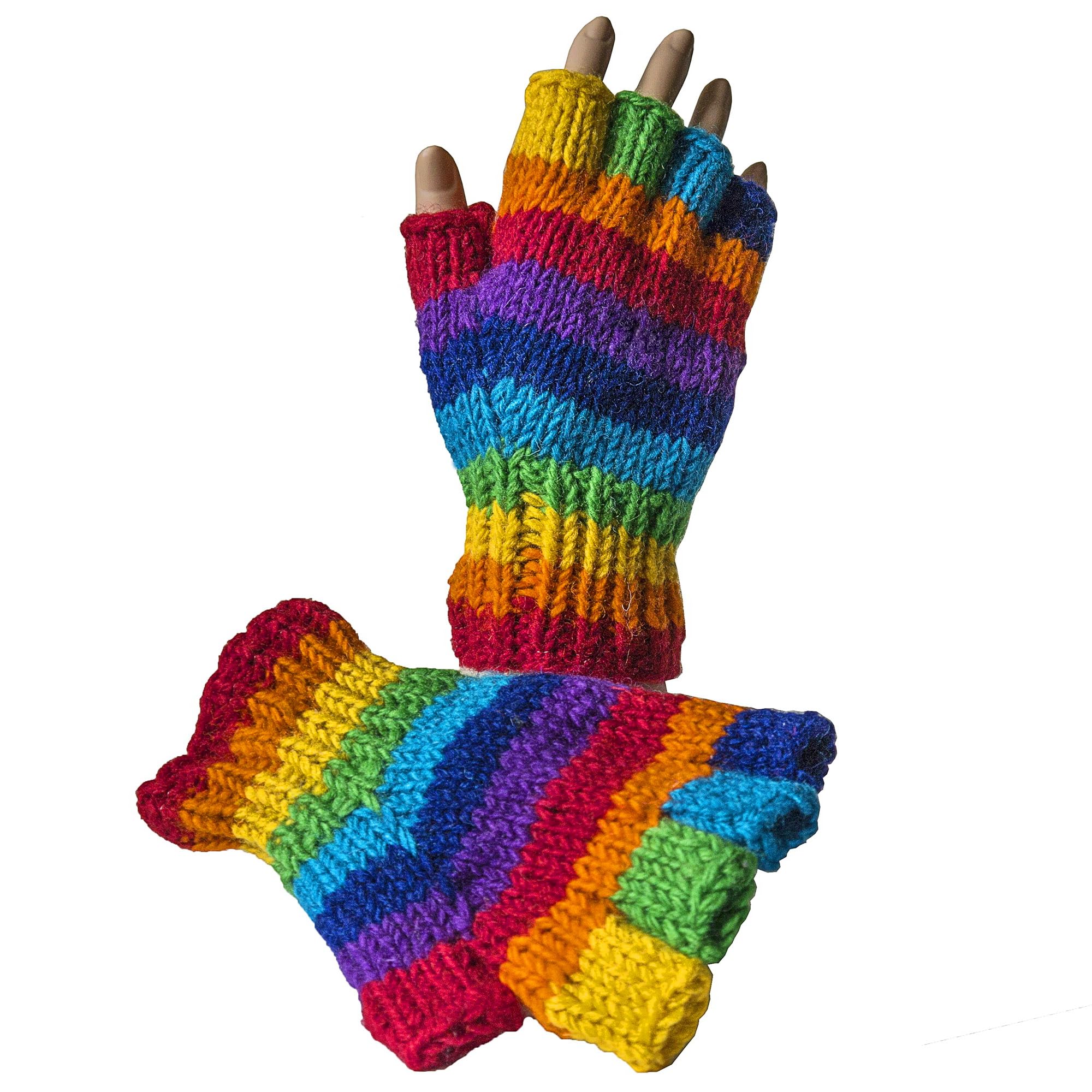 handschuhe fair trade Fingerlose mit Fleece-Futter, Wolle, Hippie-Boho, Skate, Ski, Größe S/M Fashion Choose Size Option:Personal 11