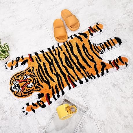 Tiger Bath Mat For A Delightful Bathroom Experience