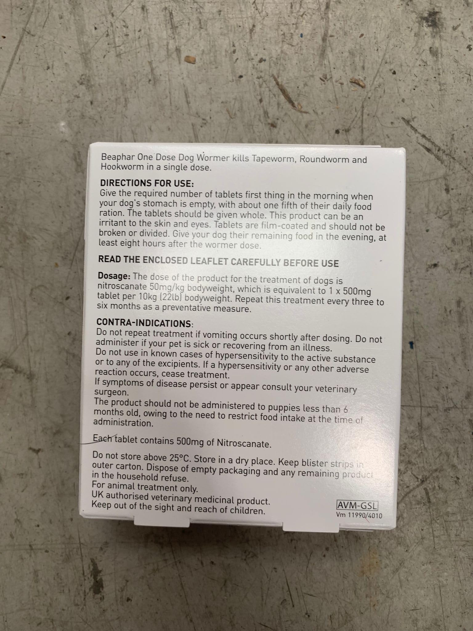 Beaphar One Dose Wormer for Large Dogs 4 Tablets (Pack of 2, Total 8 Tablets)