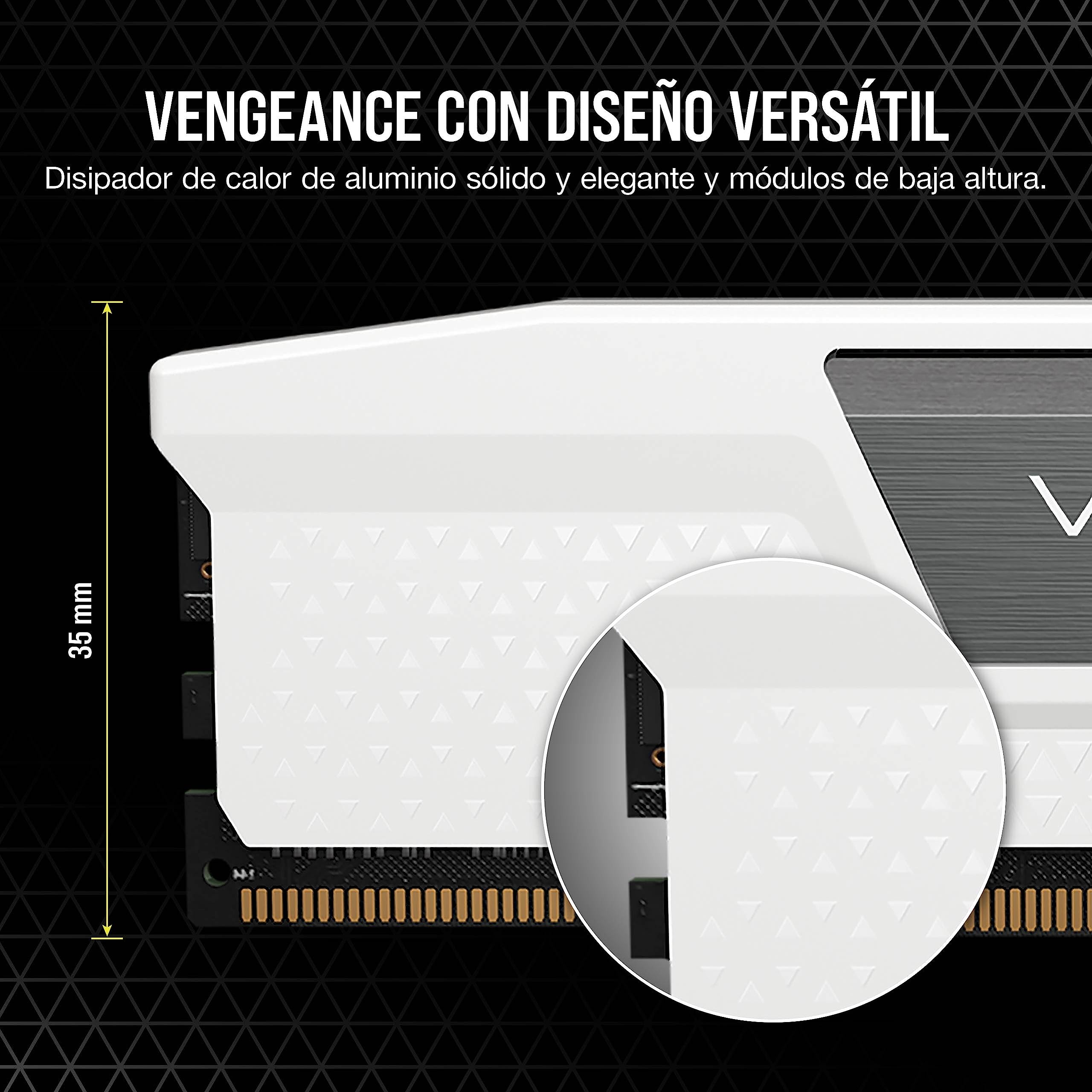 CORSAIR Vengeance DDR5 64GB (2 x 32GB) hasta 5600MHz Intel RAM | Memoria Gaming de Sobremesa, Compatible con Intel XMP 3.0, CL40, Blanco, CMK64GX5M2B5600C40W