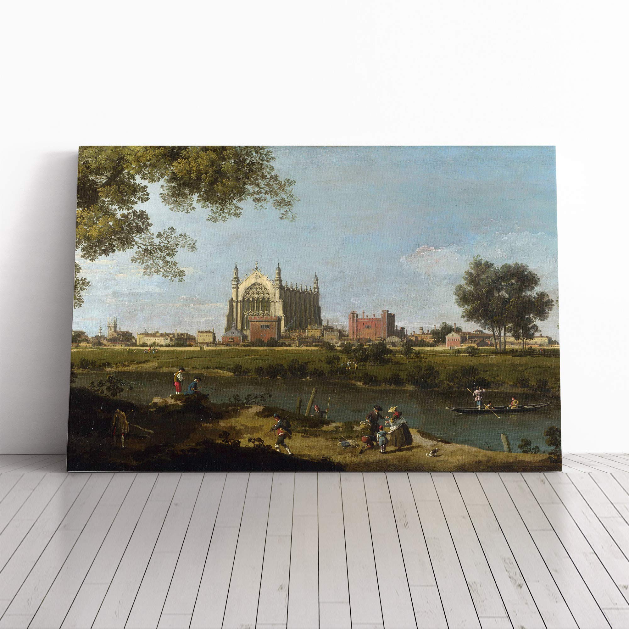 Giovanni Canaletto Eton College Canvas Print | Gallery Wrapped 30mm Frame Wall Art | 30x20 inches | Ready to Hang | Modern Picture | Living Room Bedroom Lounge Office