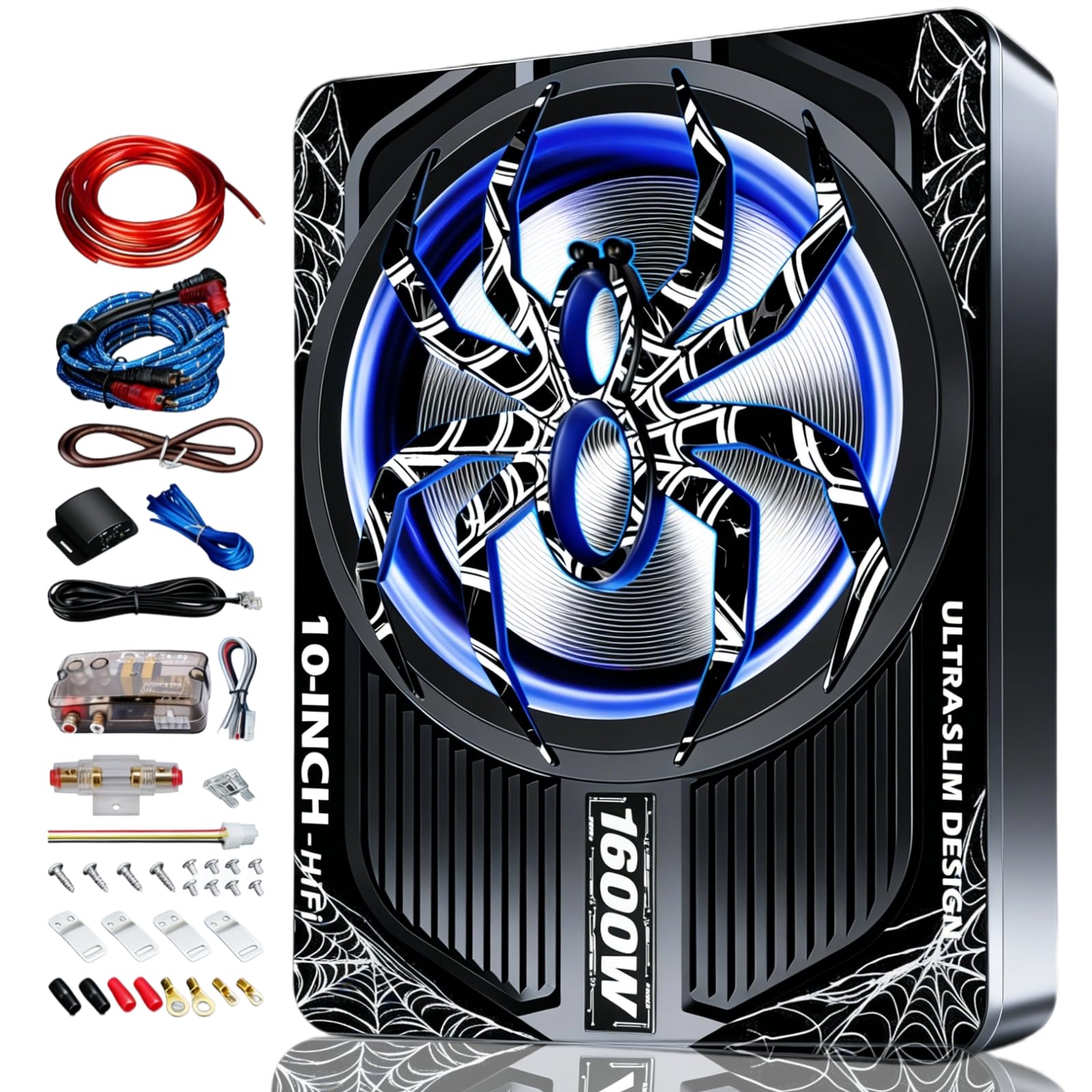 SCBPAUD 2026 Upgraded 1600W Slim Underseat Car Subwoofer