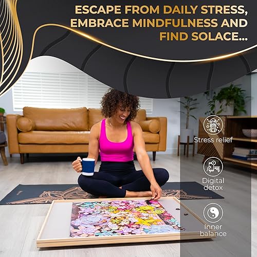 Miniatura 6 de ZenChalet Garden Succulents - Rompecabezas de madera prémium de 1000 piezas para adultos, piezas de forma única con construcción de madera duradera,