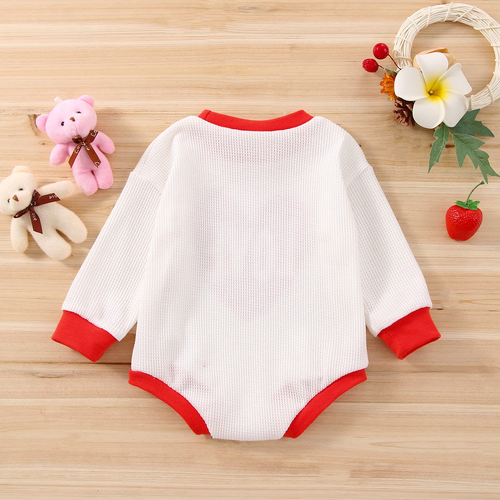 Fsadfeas Newborn Baby Girl Boy Crewneck Sweatshirt Romper Cotton Long Sleeve Letter Bodysuit Jumpsuit Fall Winter Clothes (Love Print, 0-6 Months)